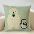 Axyaa Animal Linen Cushion Cover - Decorative Sofa Pillow - Home Decor - 45x45CM