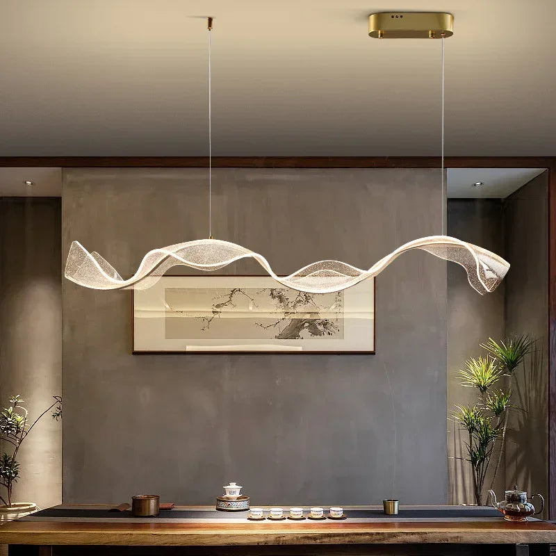 Axyaa Wave LED Pendant Lights for Dining Living Room Chandelier