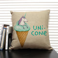 Axyaa Cartoon Animal Print 45x45cm Linen Cushion Cover - Sofa, Car, Chair Pillow Case