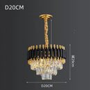 Axyaa Black Gold Metal LED Chandelier Modern Lustre Crystal Hanging Lamp