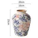Axyaa Blue White Porcelain Vase Chinese Retro Handcrafted Flower Terrarium Decor