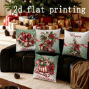 Axyaa Christmas Wreath & Sleigh Pattern Cushions - Sofa, Bedroom, Car Pillow Cover