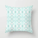 Light Blue Green Mint Geometric Print Boho Pillowcase Set by Axyaa