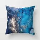 Axyaa Marble Ocean Sea Pattern Polyester Throw Pillow Cover - Home Sofa Decor