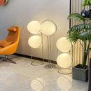 Axyaa Chrome LED Floor Lamp with Metal Ball Design and White Acrylic Lampshade