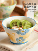 Axyaa Bamboo Hat Bowls: Ceramic & Colored Tableware Set