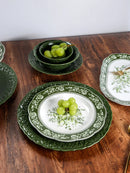 Axya Vintage Green Dining Set with Handcarved Ceramic Bowl - Kitchenware for Stylish Dining