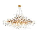 Axyaa Luxe Crystal Chandelier - Modern All-Copper Tree Lamp