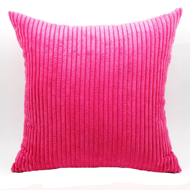 Axyaa Soft Corduroy Cushion Cover Striped Throw Pillow Case for Home Decor