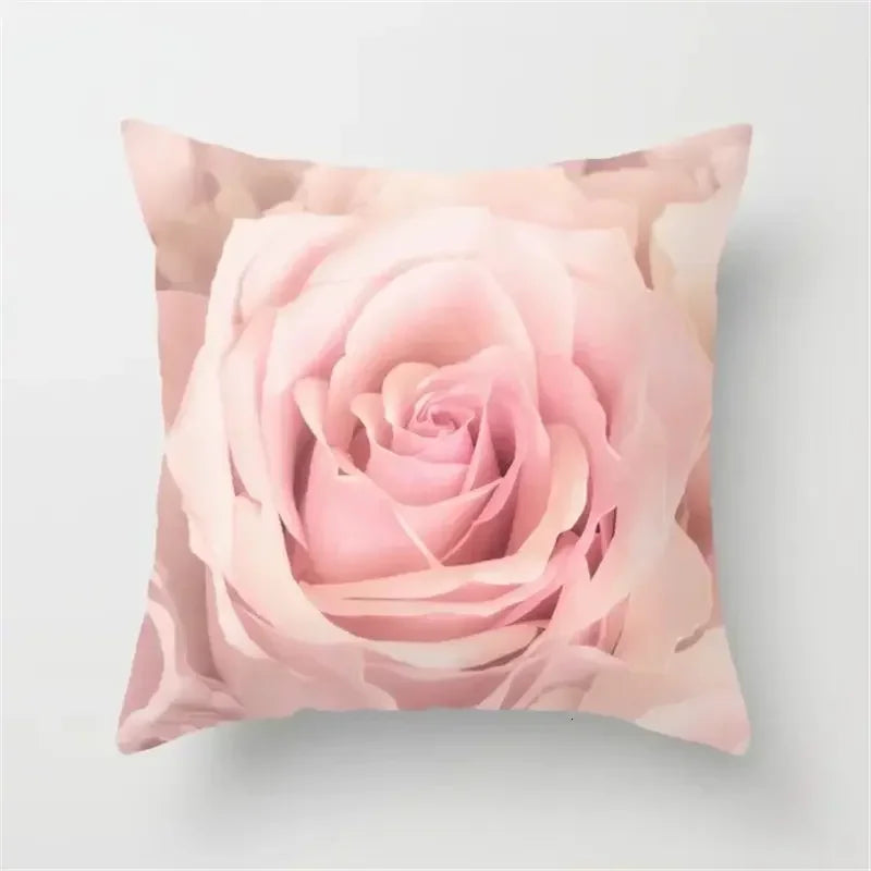 Rose Flowers Cushion Cover 45x45cm Nordic Style Home Decor Throw Pillow Axyaa