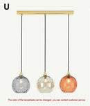 Axyaa Colorful Glass Chandelier: Creative LED Pendant Light for Living Room & Restaurant