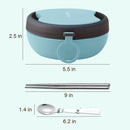 Axyaa Stainless Steel Lunch Box Set with Folding Cutlery - Portable and Sealed