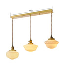 Axyaa Milky White Glass Pendant Ceiling Lamp - Modern Hanging Light