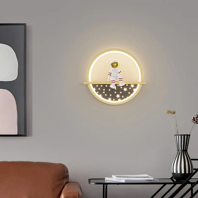 Axya Modern Astronaut LED Wall Lamp for Children's Room, Bedroom, Study, Living Room