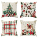 Christmas Elements Patterned Pillow Covers by Axyaa for Sofa, Bedroom, Car - Set of 2