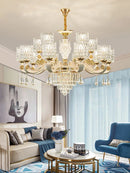 Axyaa Luxury Crystal Chandeliers: Elegant LED Lighting for Home Decor.