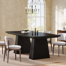 Axyaa 63-Inch Black Dining Table: Modern Kitchen Table for 4-6, Sturdy Wood Legs