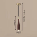 Axyaa Luxury Walnut Wood Chandelier LED Lamp Bar Counter Headboard