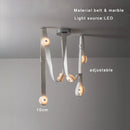 Axyaa Marble Designer Belt Pendant Light: Dimmable Luxury Chandelier