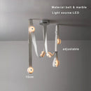 Axyaa Marble Designer Belt Pendant Lights: Dimmable Luxury Chandelier for Indoor Decor