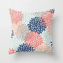 Axyaa Red Yellow Blue Floral Geometric Pillowcase 45*45cm