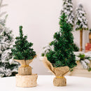 Axyaa Mini Tabletop Christmas Tree Burlap Base Home Office Holiday Decor