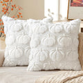 Axyaa Snowflake Beige Throw Pillow Covers 18x18 - Winter Christmas Decor for Sofa