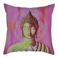 Axyaa Buddha Statue Polyester Cushion Cover for Home Sofa Decor