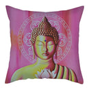 Axyaa Buddha Statue Polyester Cushion Cover for Home Sofa Decor