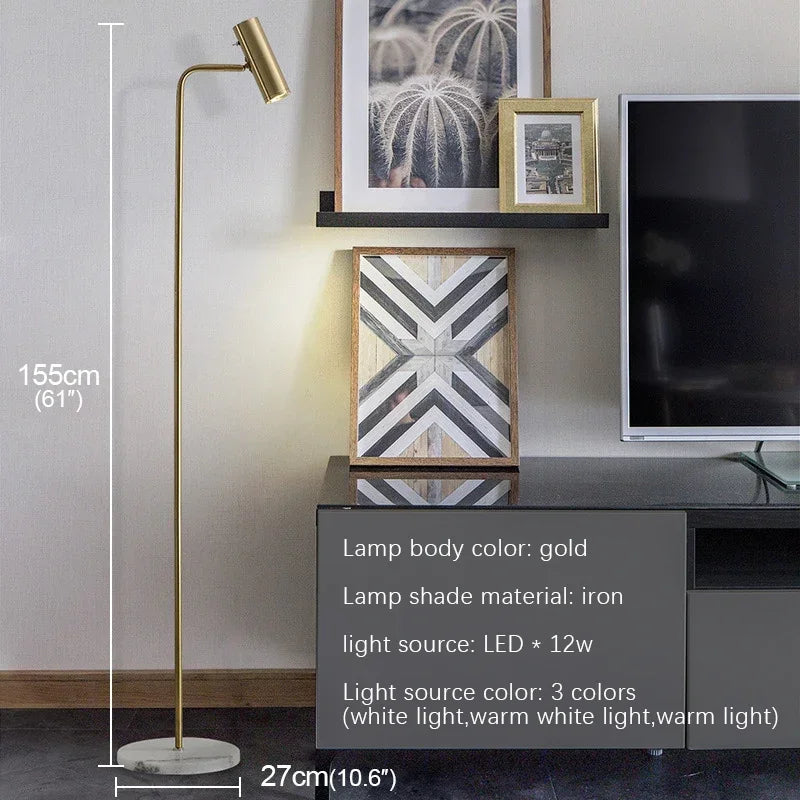 Axyaa Nordic LED Floor Lamp Minimalist Modern Living Room Bedroom Light