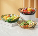Axyaa Crystal Fruit Tray Set for Elegant Living Room Decor