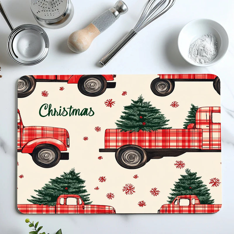 Axyaa Christmas Tree Drying Mat - Quick Dry Kitchen & Bathroom Drain Pad