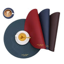 Axyaa PU Faux Leather Table Mats & Coasters Set for Dining & Kitchen, Christmas Theme