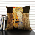 Axyaa Gold Pattern Oil Painting Decorative Throw Pillow Case - 45x45cm