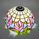 Axyaa 12" Handcrafted Purple Calla Lily Stained Glass Lampshade