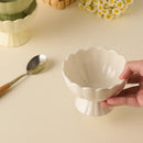 Axyaa High-Legged Ceramic Dessert Bowl 200ml - Ideal for Smoothies, Ice Cream, and Jams