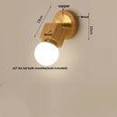 Axyaa Copper LED Wall Light Pull Chain Switch Modern Bedroom Mirror Lamp