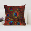 Axyaa Peacock Feathers Cushion Cover Set for Bed and Sofa