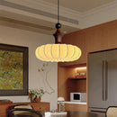 Axyaa Silk & Wood Pendant Lamp - Elegant Home Lighting for Dining, Kitchen & Bedroom