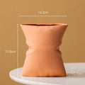 Axyaa Ceramic Vase Hydroponics Flower Pots Desk Decoration Aesthetic Floral Room Decor