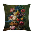 Axyaa Retro Oil Painting Linen Cushion Cover for Home Decor