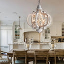 Axyaa Wood LED Chandelier: Farmhouse Retro Indoor Lighting Fixture