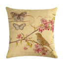 Axyaa Retro Flower Oil Painting Linen Pillowcase 45*45cm