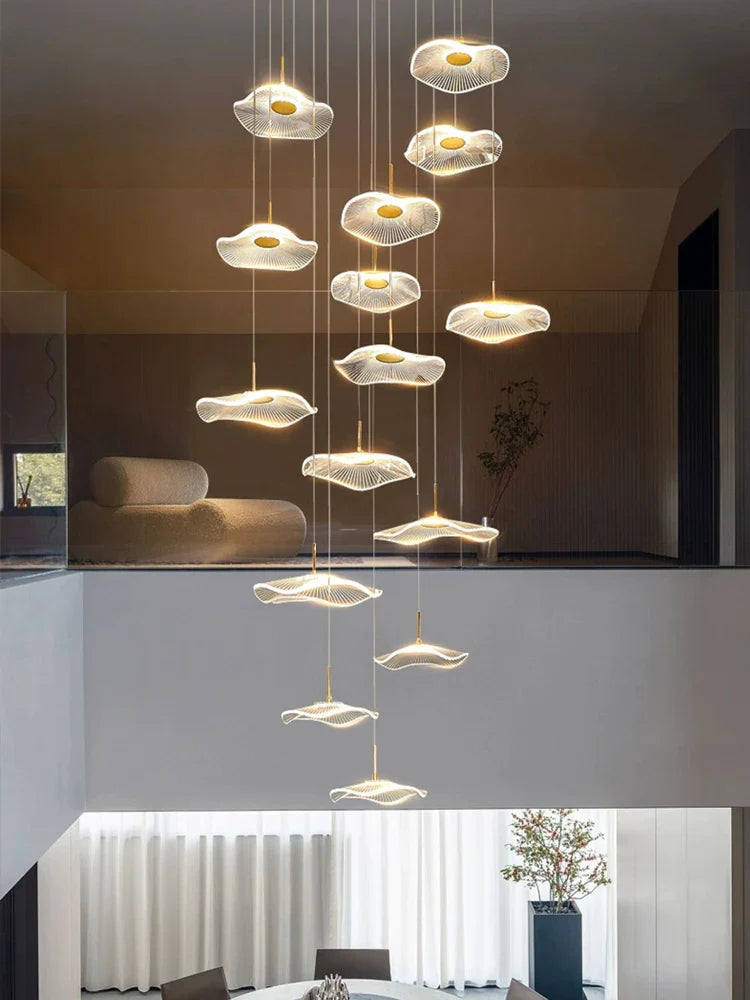 Axyaa Nordic LED Loft Chandelier for Modern Living Room or Bedroom