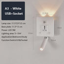 Axyaa LED Wall Sconce Lamp with USB Port & Socket for Bedrooms, Restaurants.