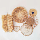 Rattan Grass Weaving Wall Decor, Moroccan Style, Axyaa Livingroom Bedroom Background