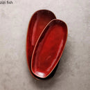 Axyaa Oval Fish Plate Ceramic Sushi Dessert Snack Serving Salad Restaurant Tableware