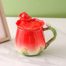 Axyaa Ceramic Rose Butterfly Teacup Set Milk Coffee Cup Camellia Afternoon Exquisite