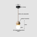 Axyaa Yellow Travertine LED Pendant Light - Japanese Style Glass Fixture for Home Décor