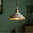 Axyaa Vintage Ceramic Pendant Light with Knob Switch and LED Copper Finish
